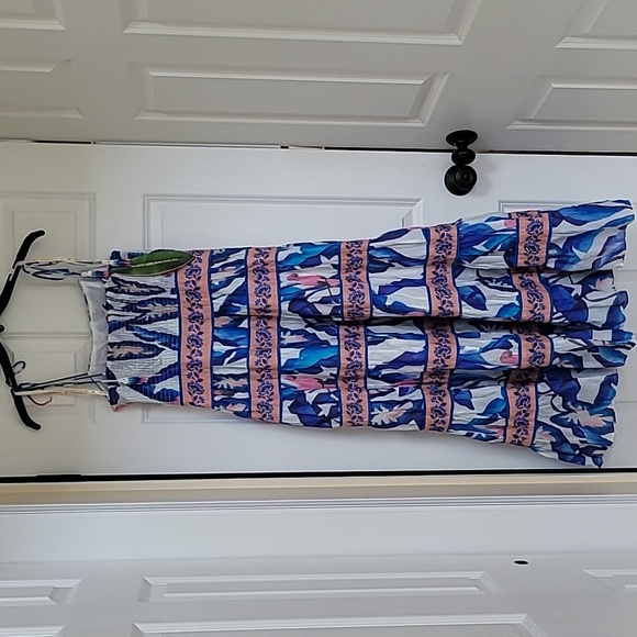 Farm Rio Foliage Printed Tiered Cotton Midi Dress - Picture 5 of 15